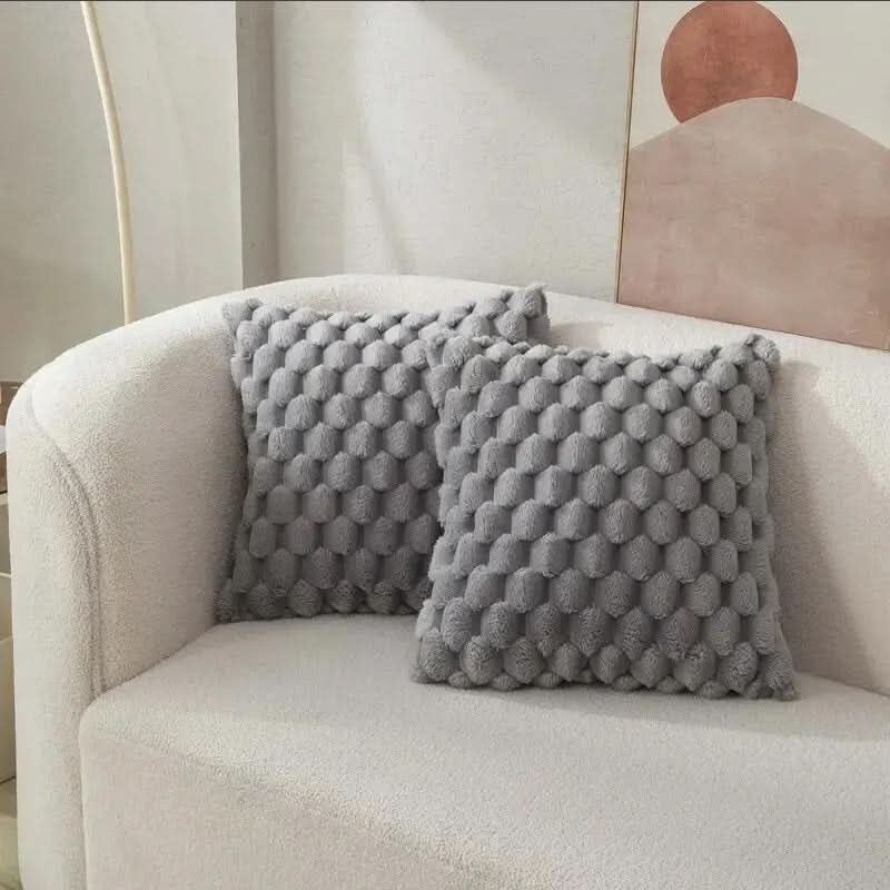 GRIDHAVEN – 3D Textured Pillowcase for Living Room Comfort