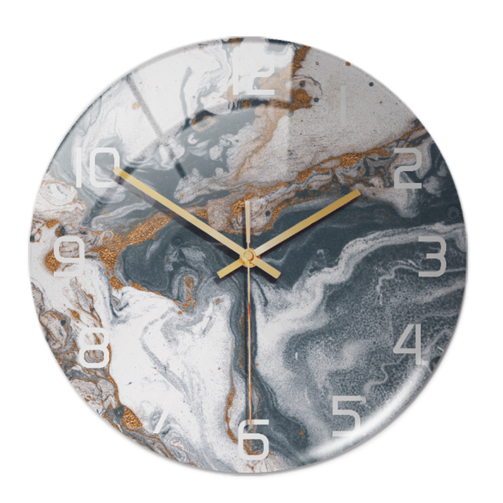 Silent Wall Clock Round Metal Frame Minimalist Quiet Sweep Non-Ticking for Living Room Bedroom Office Home Decor Modern Decorative Timepiece