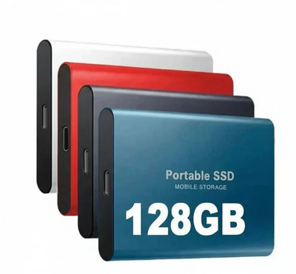 128GB Portable Solid State Drive USB-C High-Speed External Storage Aluminum Shockproof for PC Mac Android Gaming Consoles 4K Video Backup