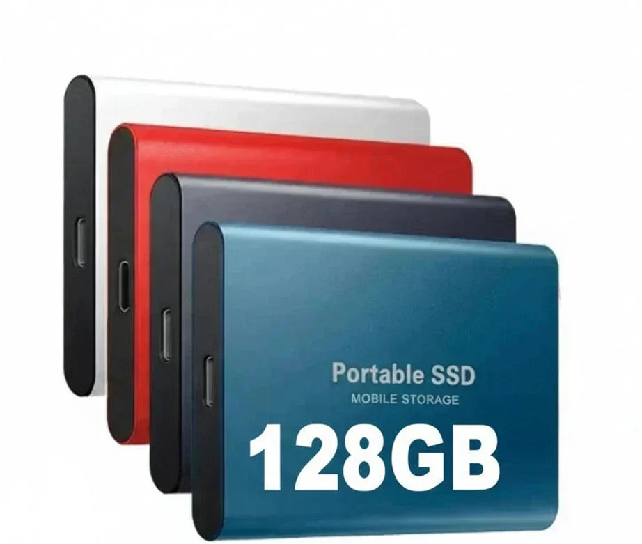 128GB Portable Solid State Drive – Aluminum Build, Ultra-Compact Storage for Laptop, Desktop & Gaming – Fast USB External Hard Disk for