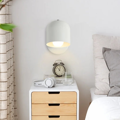 Compact Glass Shade Sconce Light 6.7 Inches Iron Flush-Mount Fixture Bedside Hallway Ambient Lighting Wall or Ceiling Mount Modern Minimalis