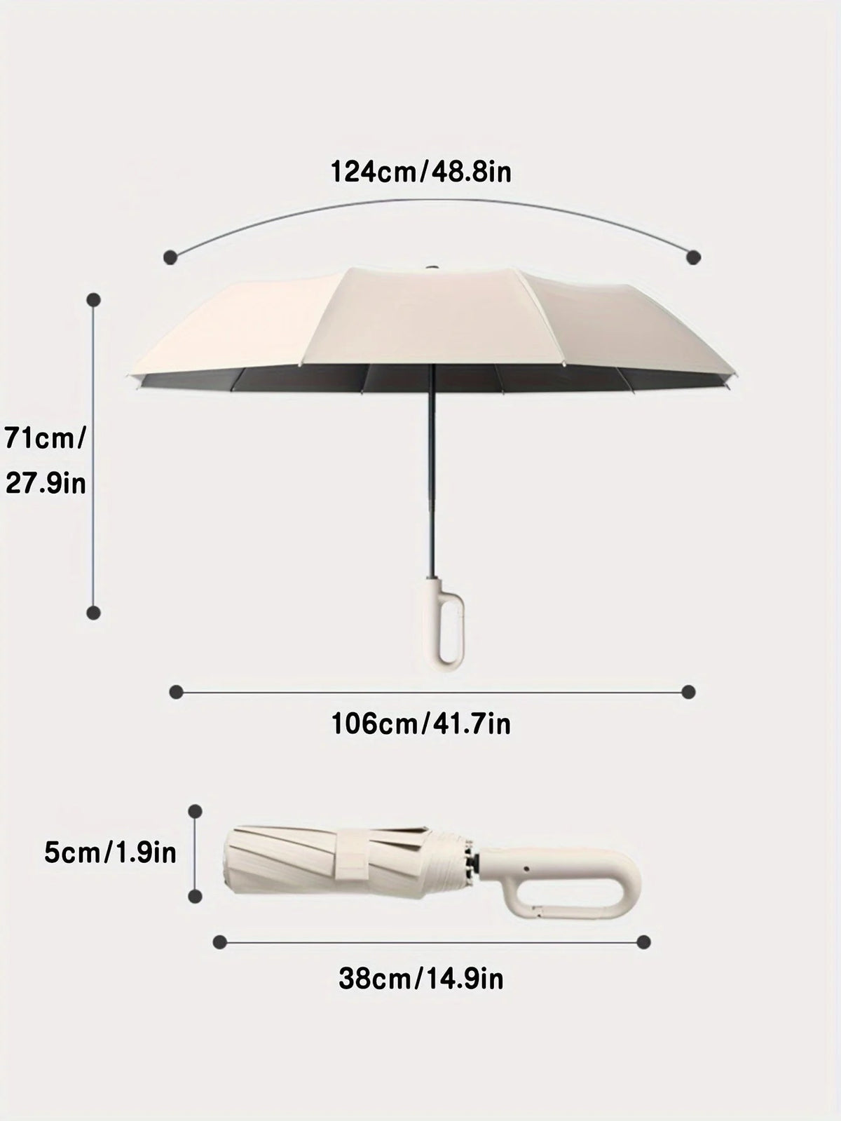 Contemporary Compact Umbrella with UPF50+ Protection | Durable and Portable Design for All Weather