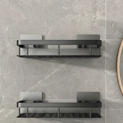 Wall-Mounted Corner Organizer Rack ABS Adhesive No-Drill Bathroom Caddy Triangle Rectangle Shape Holds Shampoo Soap Toiletries for Small Spa