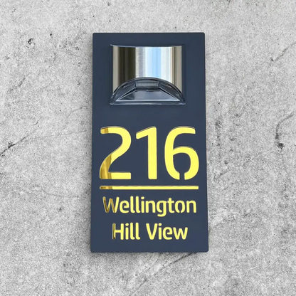Solar-Powered Illuminated House Number Sign Floating Effect Acrylic Address Plaque for Front Door Custom Personalized Home Address Marker wi