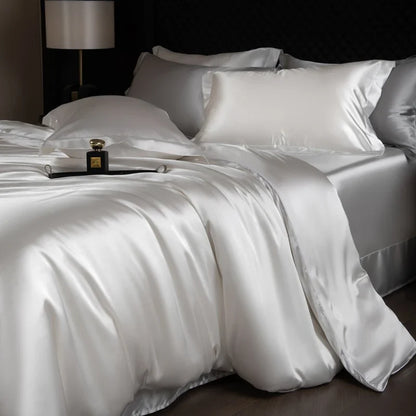 Bed Sheets Set with Duvet Cover and Pillowcases, Silky Sheets Bedding Set, Soft Breathable Fitted Sheet or Flat Sheet