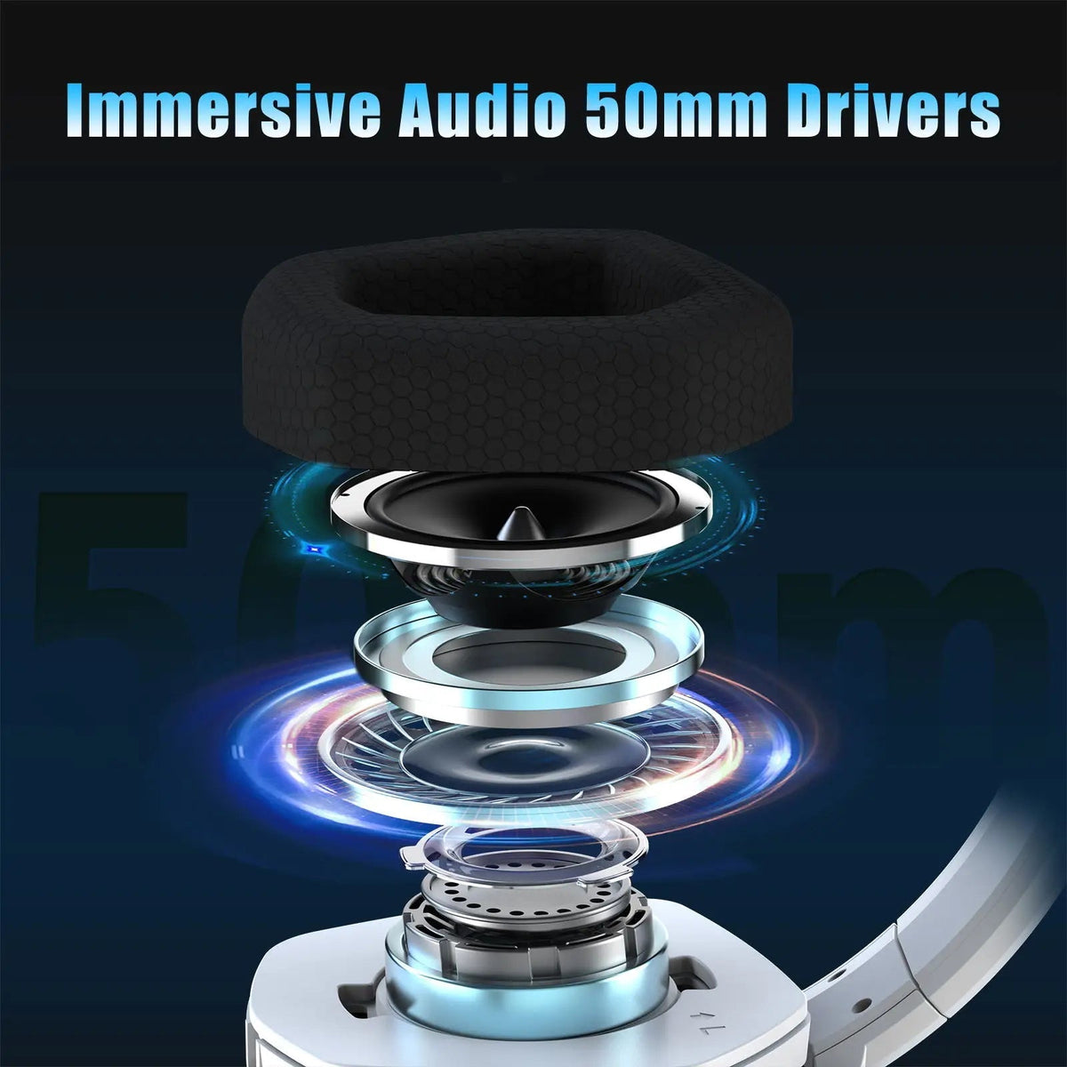 Wireless Gaming Headset with Active Noise Cancellation, PS5 Headset with Boom Mic, Gaming Headphones for PC and Mobile