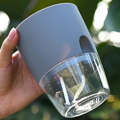 Indoor Plant Pot with Built-In Water Reservoir 9.3 Inch Tall for Succulents Herbs Houseplants Home Office Desktop Automatic Moisture Control