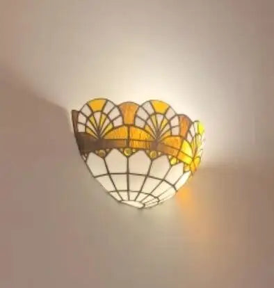 Stained Glass Sconce with Blue & Mint Green Tiles for Bedroom, Hallway & Dining Room | E27 Socket Compatible with LED