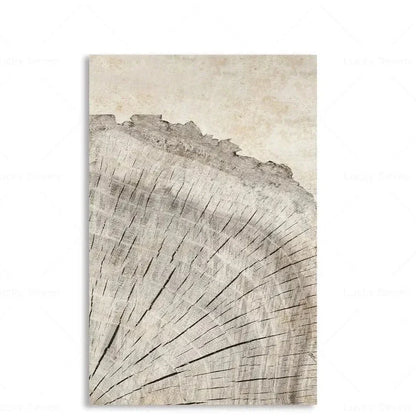 Botanical Growth Pattern Wall Art Canvas for Living Room, Bedroom & Office Décor | Natural Wood Grain Inspired Print