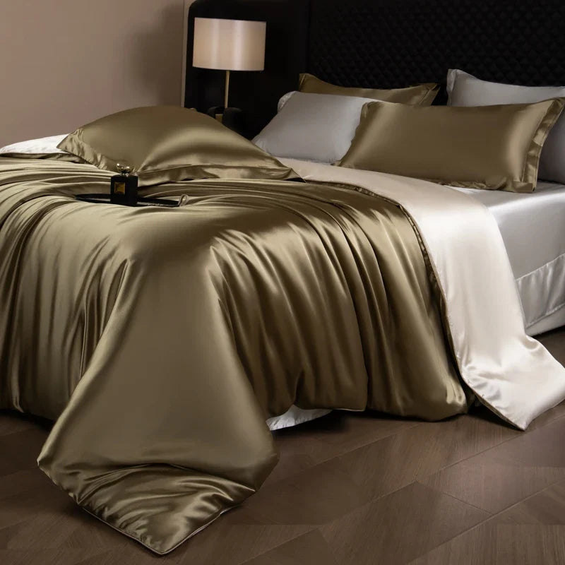 Bed Sheets Set with Duvet Cover and Pillowcases, Silky Sheets Bedding Set, Soft Breathable Fitted Sheet or Flat Sheet