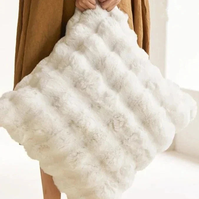 Plush Faux Fur Throw Pillow Case 18x18 or 20x20 Inch Square Cushion Cover Soft Decorative Accent for Sofa Couch Bedroom Living Room Washable