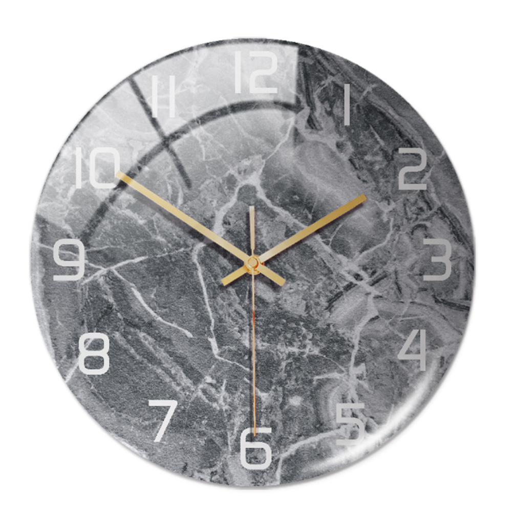 Silent Wall Clock Round Metal Frame Minimalist Quiet Sweep Non-Ticking for Living Room Bedroom Office Home Decor Modern Decorative Timepiece