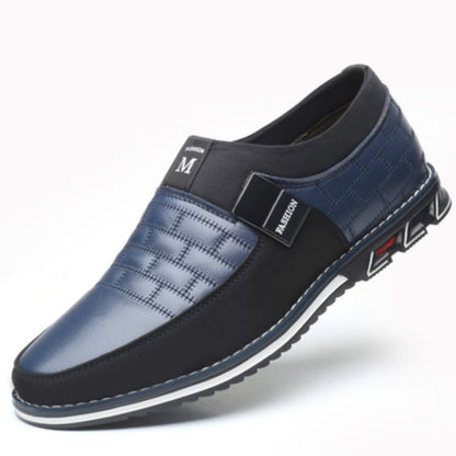 Men's Genuine Leather Slip-On Loafers – Perforated Dress Shoes for Work & Casual Wear