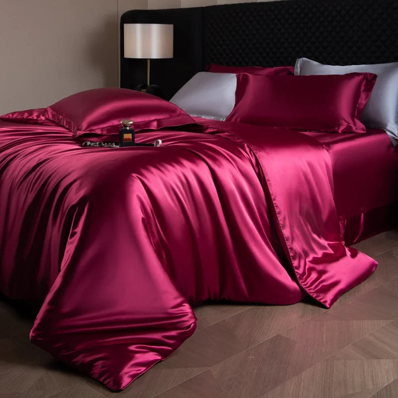 Bed Sheets Set with Duvet Cover and Pillowcases, Silky Sheets Bedding Set, Soft Breathable Fitted Sheet or Flat Sheet