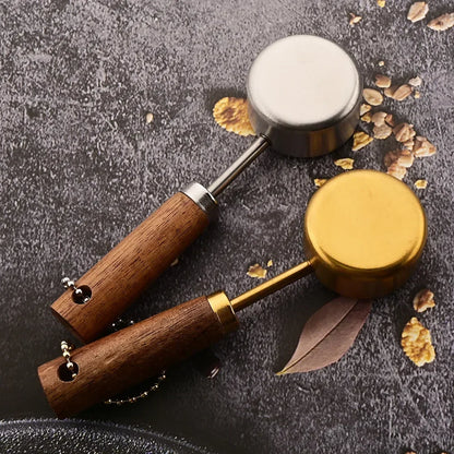 8-Piece Nesting Kitchen Measuring Spoons with Wood Handles Stainless Steel Cooking Baking Tools Set
