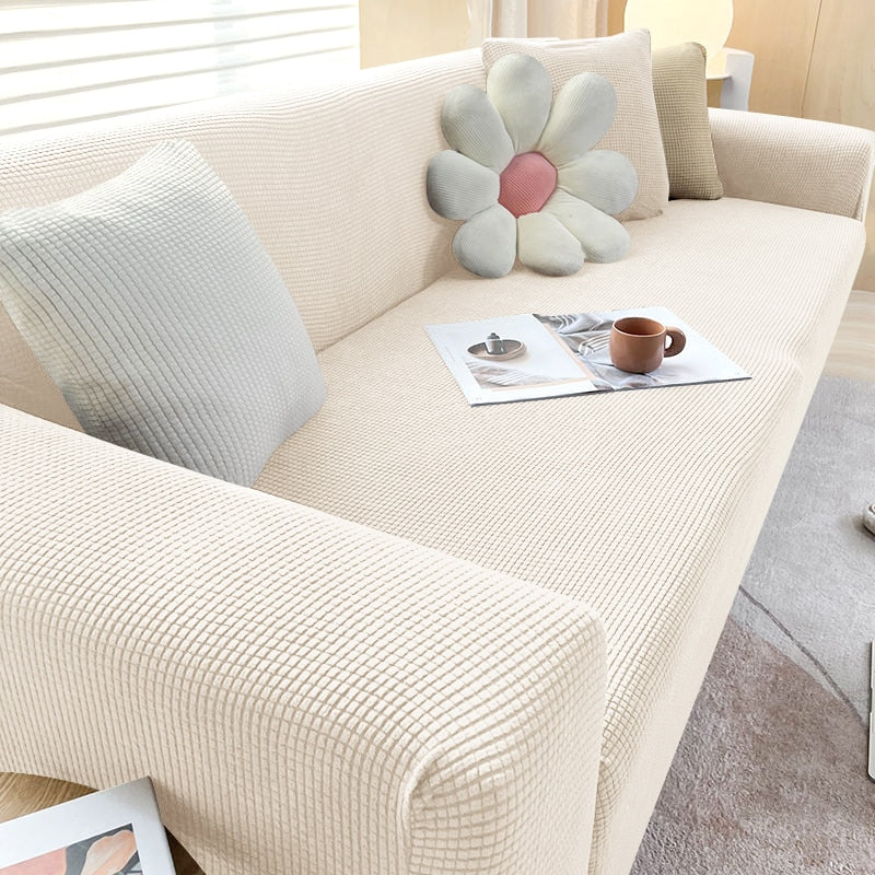 Stretchy Sofa Slipcover with Non-Slip Grip for Living Room – Fits 1 to 4 Seater Couches, Pet-Proof Furniture Protection
