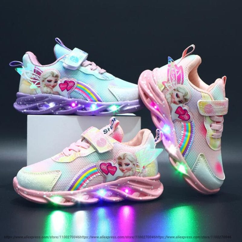 Light-Up Sneakers for Kids with LED Soles & Hook-and-Loop Strap for Boys & Girls Active Play Indoor Outdoor Everyday Wear