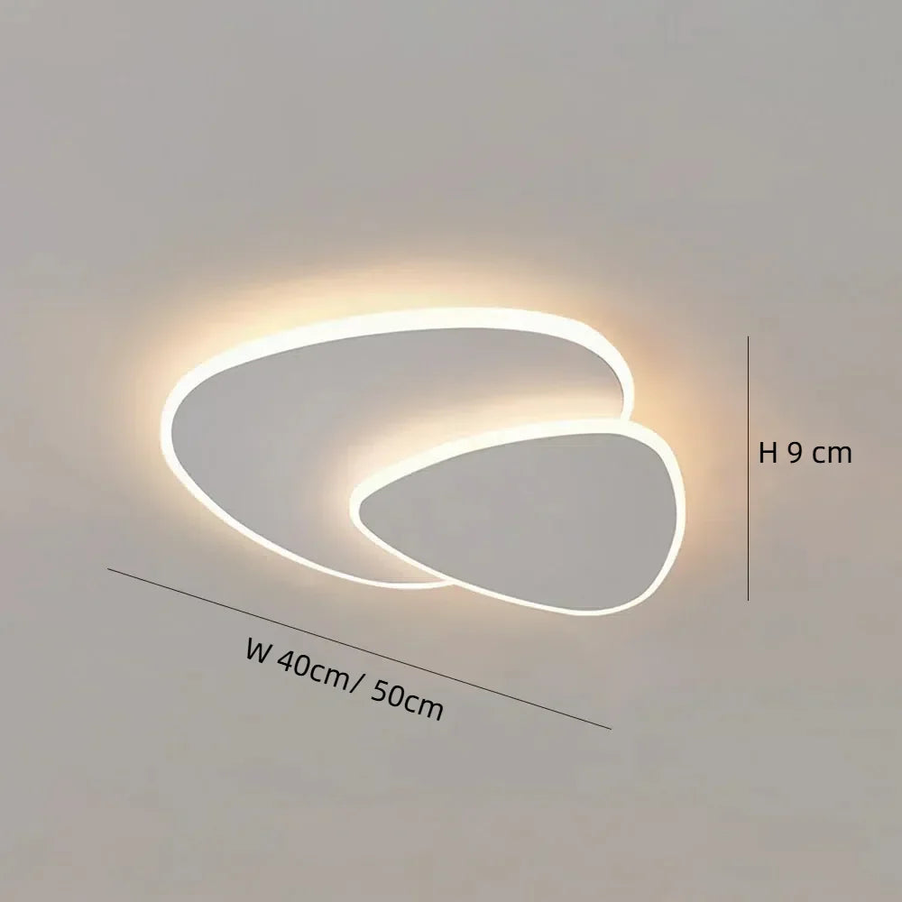 Sculptural LED Flush Mount Light Fixture 16-20 in Layered Acrylic White for Bedroom Hallway Contemporary Overhead Lighting Home Interior Dec