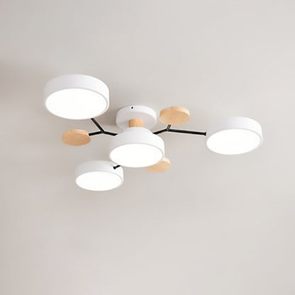 Modern Branch Sphere Semi-Flush Ceiling Light with Integrated LED for Bedrooms & Living Spaces