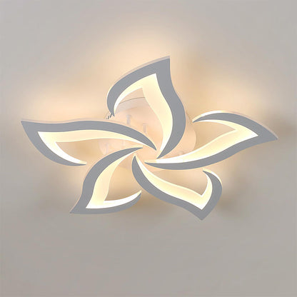Flush Mount LED Fixture Metal Acrylic Black Layered Floral Pattern for Bedroom Living Room Hallway Contemporary Home Decor Overhead Light