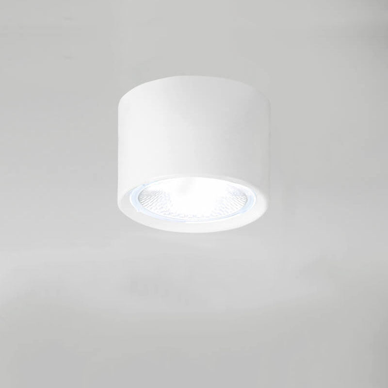 Modern Cylinder Surface Mount LED Downlight – Black White Beige Iron & Acrylic – 500 to 1200 Lumens Hardwired Fixture for Kitchen Hallway