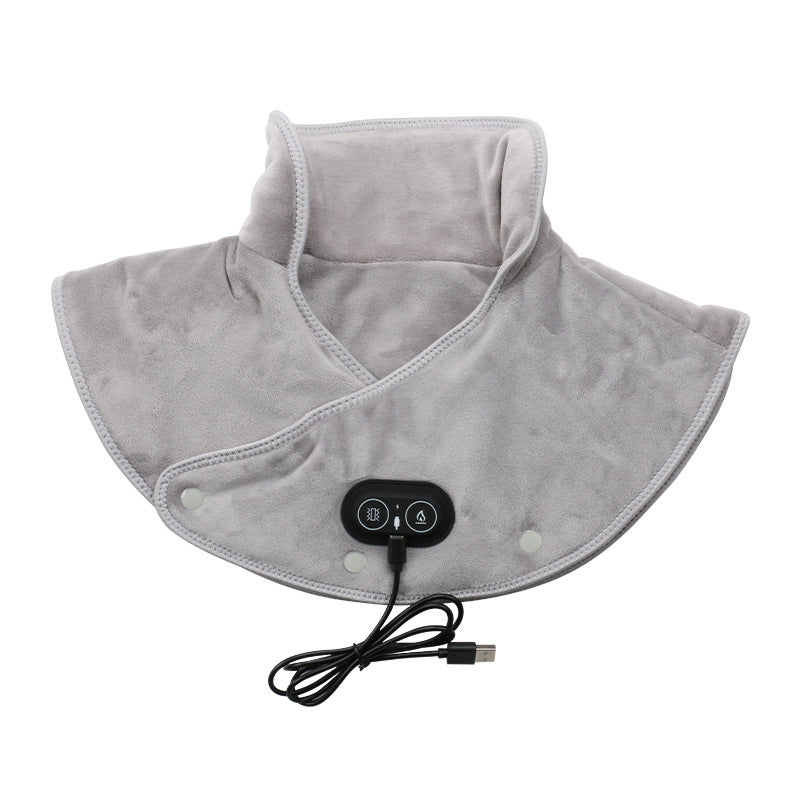USB Heated Shoulder & Neck Wrap with Vibration Massage | 3 Temperature Settings for Home, Office & Travel Pain Relief