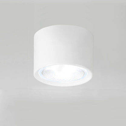 Modern Cylinder Surface Mount LED Downlight – Black White Beige Iron & Acrylic – 500 to 1200 Lumens Hardwired Fixture for Kitchen Hallway