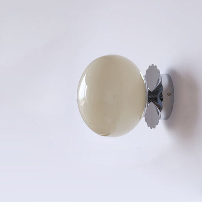 Metal & Glass Sconce Fixture 7 in Pink Beige White E26 Socket for Bedroom Office Hallway Ambient Task Lighting