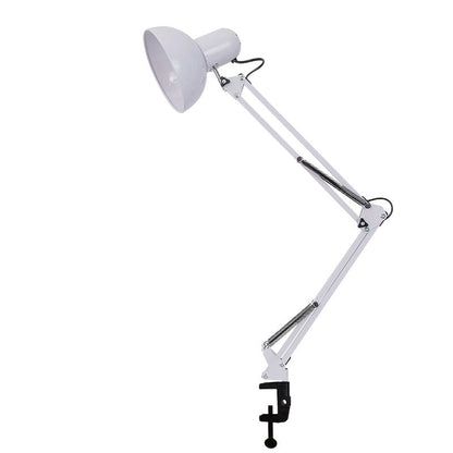 Clamp-On Task Light with Pivoting Arm for Home Office, Bedroom & Study Desk – E26 Socket, Industrial Metal Build, Space-Saving Mount for Rea