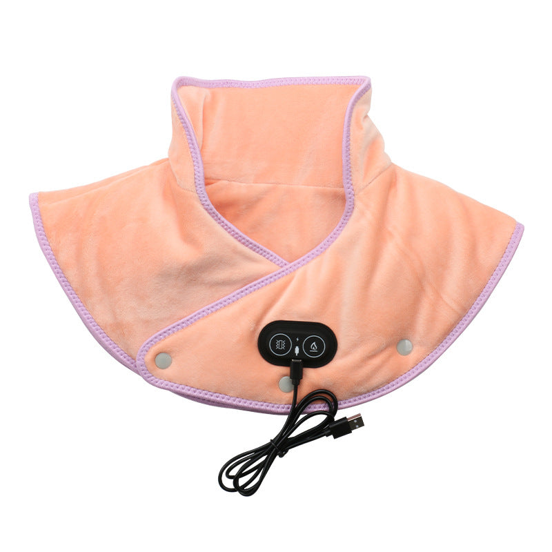 USB Heated Shoulder & Neck Wrap with Vibration Massage | 3 Temperature Settings for Home, Office & Travel Pain Relief