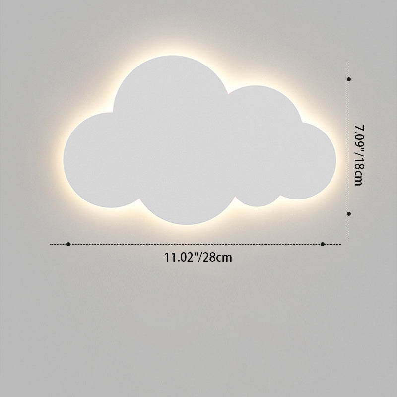 Cloud-Shaped LED Wall Sconce – Modern Metal & Acrylic Light Fixture for Bedroom, Nursery & Living Room – Hardwired White, Pink or Blue