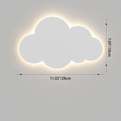 Cloud-Shaped LED Wall Sconce – Modern Metal & Acrylic Light Fixture for Bedroom, Nursery & Living Room – Hardwired White, Pink or Blue