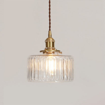 Glass Globe Hanging Ceiling Fixture Copper Accent Single Bulb Socket Asian Inspired Decor for Bedroom Entryway Dining Room Kitchen Island