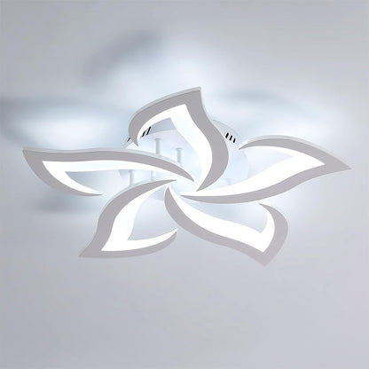 Flush Mount LED Fixture Metal Acrylic Black Layered Floral Pattern for Bedroom Living Room Hallway Contemporary Home Decor Overhead Light