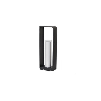 Outdoor Cube Post Light Black Steel LED Garden Pathway Stake for Yard Patio Walkway Deck Solar & Hardwired