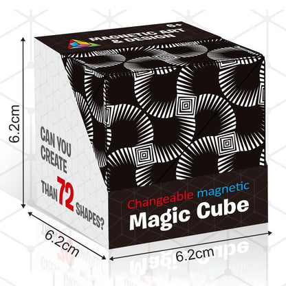 Magnetic Shape-Shifting Fidget Cube Puzzle Toy | Transforming Sensory Block for Stress Relief & Focus | Colorful Folding Brain Teaser for