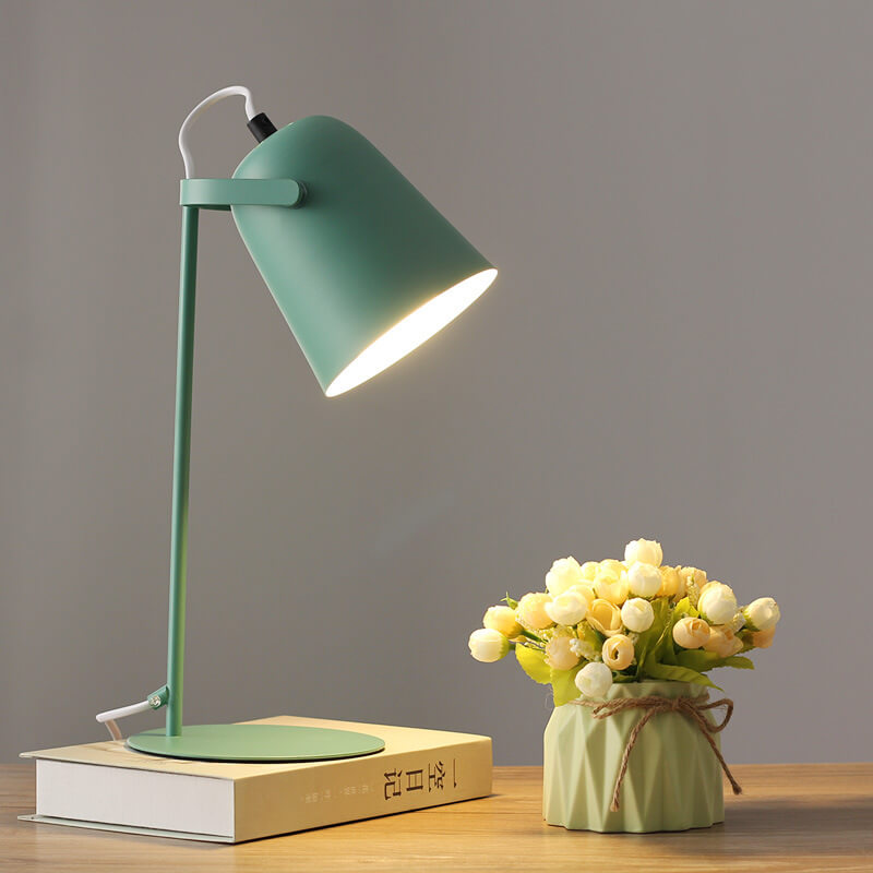 Metal Accent Light 12 Inch Iron Task Lamp with Bucket Shade E27 Socket for Nightstand Desktop Office Corner Home