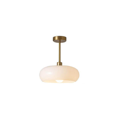 Spherical Glass Ceiling Fixture with Metallic Finish – Contemporary Single-Bulb Lighting for Living Room, Bedroom & Entryway