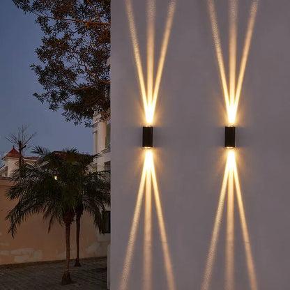Outdoor LED Sconce Rectangular Aluminum Hardwired 7 in Black for Patio Fence Entryway Modern Exterior Fixture 10W 12W Integrated Bulb Weathe