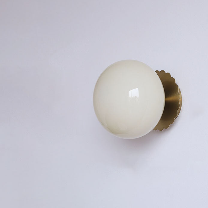 Metal & Glass Sconce Fixture 7 in Pink Beige White E26 Socket for Bedroom Office Hallway Ambient Task Lighting