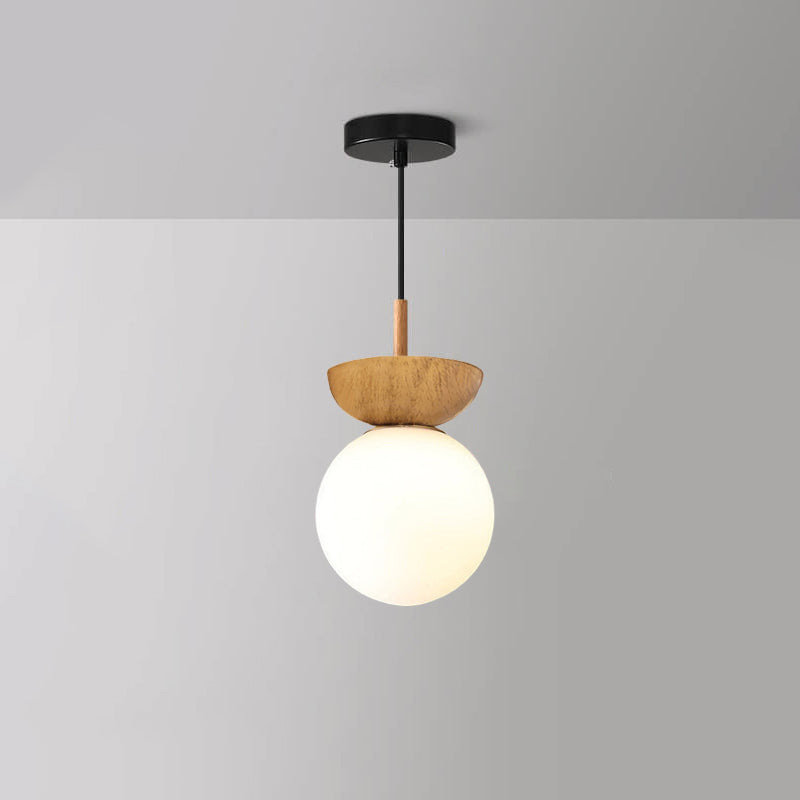Glass & Iron Hanging Ceiling Light Fixture 6.3 in Adjustable Cord Modern Semi-Flush Mount for Bedroom Entryway Home 110V G9 Socket