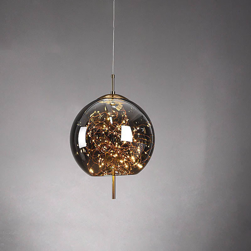 Glass Pendant Light with Adjustable Cord – Modern Minimalist Hanging Ceiling Fixture for Living Room, Bedroom & Dining | LED Ambient