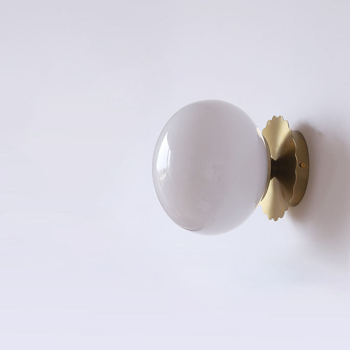 Metal & Glass Sconce Fixture 7 in Pink Beige White E26 Socket for Bedroom Office Hallway Ambient Task Lighting