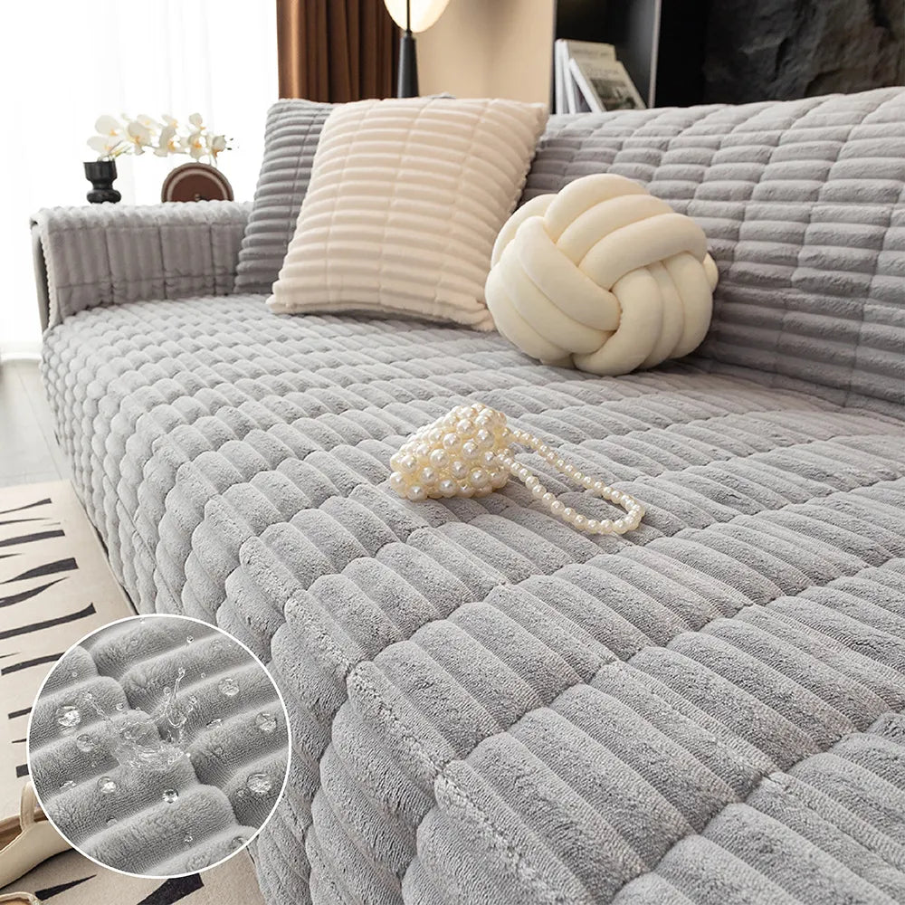 Quilted Furniture Protector with Moisture Barrier Non-Skid Backing for Couch Loveseat Chair Pet-Friendly Machine Washable Soft Flannel