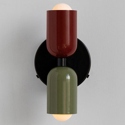 Two-Tone Glass Wall Sconce with Dual Light Uplight Downlight for Bedroom Living Room Hallway Modern Minimalist Home Accent Lighting