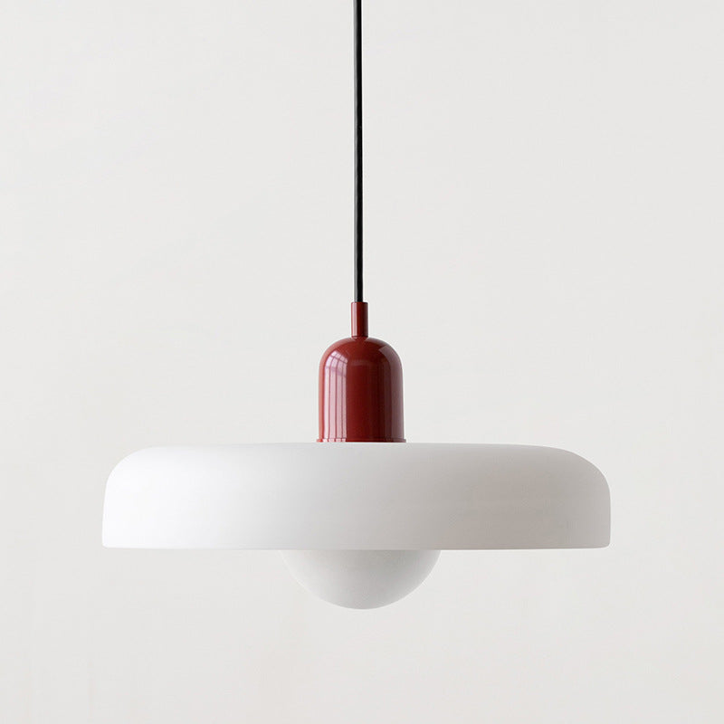 Handcrafted Art Glass Dome Pendant Light, Adjustable Modern Hanging Fixture for Dining Room Kitchen Island Living Room