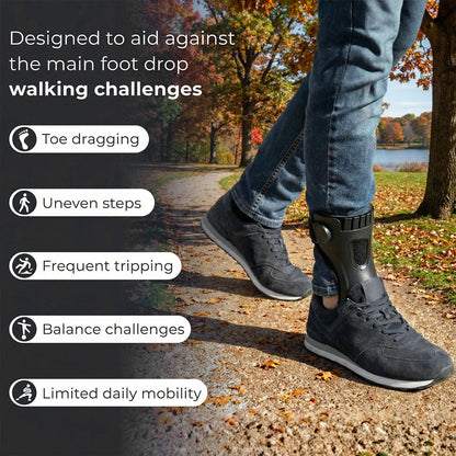 Adjustable Ankle Foot Orthosis Brace for Drop Foot Support | Toe Lift AFO Splint for Walking Stability and Gait Correction | Lightweight Mob