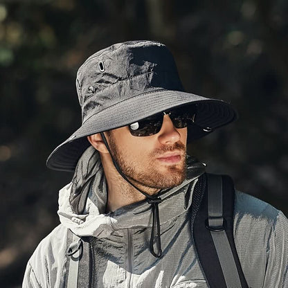 Wide Brim Sun Hat with UV Protection – Lightweight Breathable Outdoor Adventure Hat for Hiking Fishing Camping