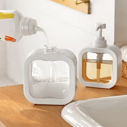 Countertop Liquid Soap Pump Bottle 11 oz Capacity ABS Plastic Modern Nordic Style for Hand Wash Dish Soap Kitchen Bathroom Sink