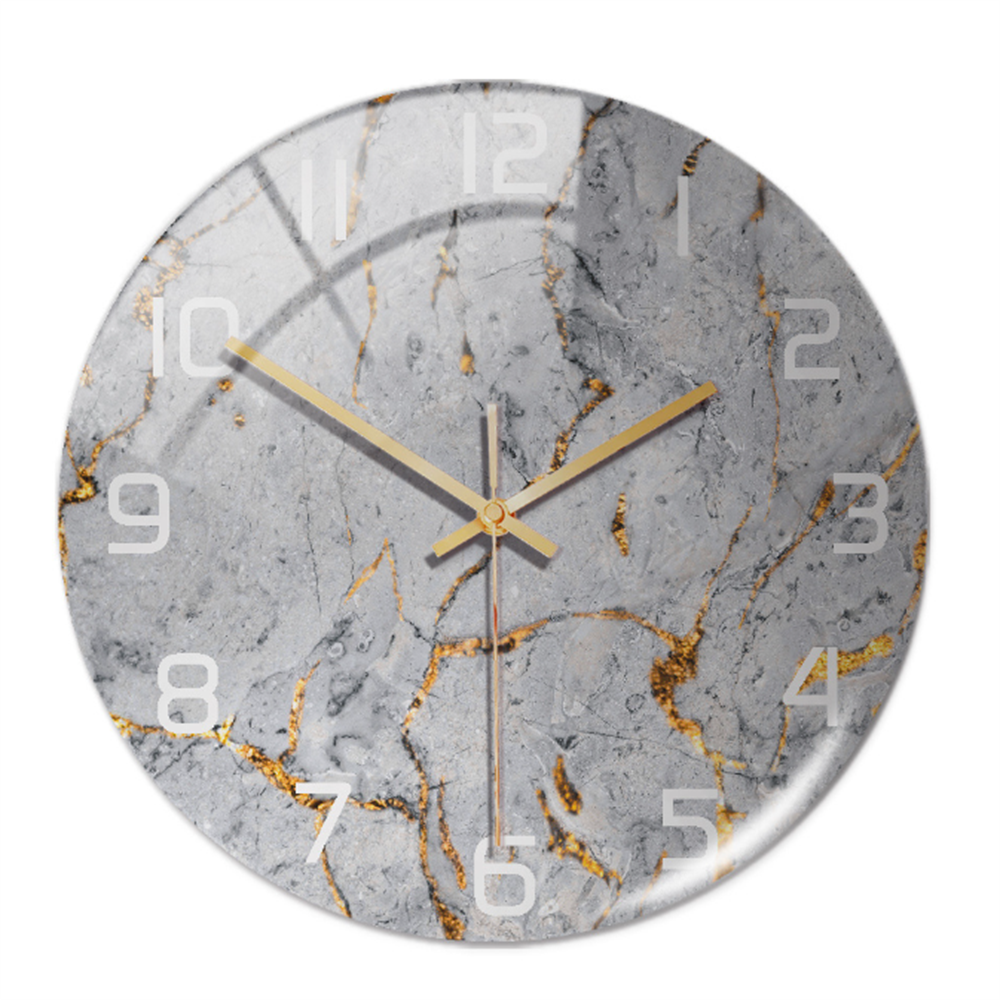 Silent Wall Clock Round Metal Frame Minimalist Quiet Sweep Non-Ticking for Living Room Bedroom Office Home Decor Modern Decorative Timepiece